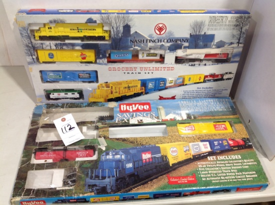 2 train sets, one missing parts, Nash Finch Company & Hyvee