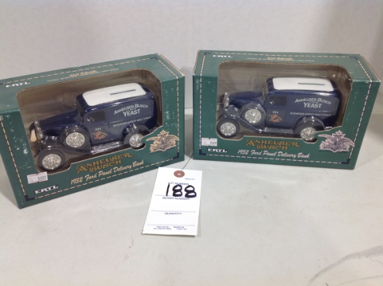 2 - Anheuser Busch, 1932 Ford Panel Banks, Highly Detailed 1/25th
