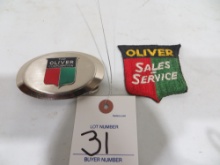 Oliver belt buckle & Oliver Sales Service patch