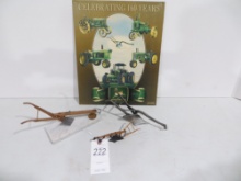 John Deere metal 160th year sign w/3 different plows
