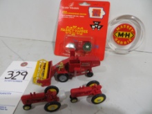 Massey Ferguson 780 Special Combine w/Massey Harris paper weight & miniature tractors