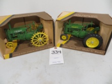 2 John Deere G tractors, steel is Collector's Edition Rubber is standrard, Ertl 1/16