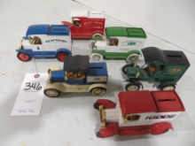 selection of Ertl vintage truck banks, Kidde, Toy Farmer,Farm Capital of the World