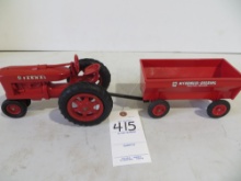 Farmall tractor w/McCormick Deering wagon 1/16 scale