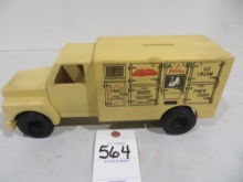 Schwan's Ice-cream truck wood bank, custom wheels not attached, 1/16th scale