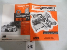 Ferguson tractor Mate Baler it is side mounted, 1954 poster from Racine Wisconsin
