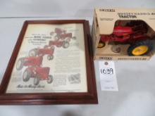 Massey Harris tractor & wood framed advertisement