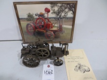 John Deere Froelich bronze tractor Scale Models 1/16 w/picture and souvenir