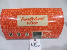 Golden Guernsey American Milk Barn tin Litho by Susy Goose w/cows, fence and milk bucket