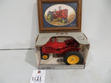 Vintage MH 44 Special tractor Ertl 1/16 and wood framed picture