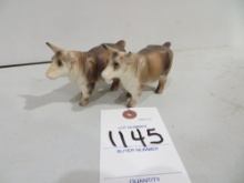 Brahma salt and pepper shakers, Victoria Ceramics 1950's one chipped horn