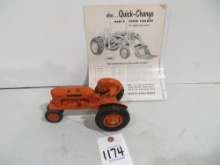 Allis Chalmers WD row crop tractor, promotional miniature 1950, w/Quick Cha