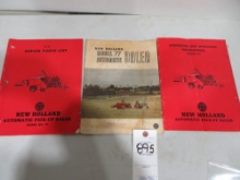 New Holland baler, 77 automatic pickup, repair manual brochures, 3 pc's