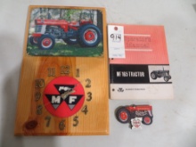 MF 165 tractor Operator's Manual 1966, Litho, MF clock & was magnet