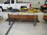 8' WOOD SHOP BENCH W/OUTLETS