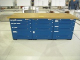 (3) EQUIPTO CABINETS W/MAPLE TOP
