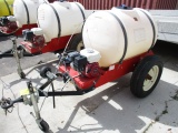 AIRCRAFT DE-ICEING INC 2-WHEEL DE-ICE CART, 110-GALLON POLY TANK W/ELECTRIC HEATER, HONDA GX-160 GAS