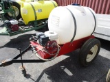 AIRCRAFT DE-ICEING INC 2-WHEEL DE-ICE CART, 110-GALLON POLY TANK W/ELECTRIC HEATER, HONDA GX-160 GAS