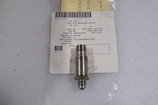 (3) GLOBAL 5000 OXYGEN PRESSURE SWITCH, P/N 8012 & (2 EA) REJECTED PRESSURE SENSORS, P/N GG436-2004-