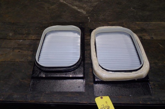 (2) MECHANICAL WINDOW SHADES