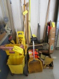 (LOT) BROOMS, MOP BUCKETS, ETC.