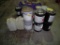 (8) 5-GALLON BUCKETS OF MEK, SOLVENTS, CLEANERS, ETC.