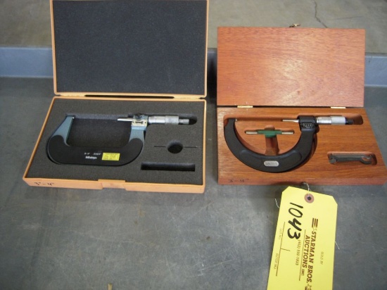 (2) 3''-4'' MICROMETERS, STARRETT & MITUTOYO DIGITAL