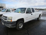 2002 CHEVY 2500 HD SILVERADO PICKUP, EXTENDED CAB, 4X4, 6.0 LITER VORTEC V-8 ENGINE, AUTO TRANSMISSI