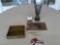 RIFLEMAN'S PENDANT, PLASTIC LUGAR WALL PLAQUE, UNION 1930 AIR RACE TROPHY & MISC