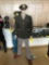 MANNEQUIN WITH ARMY AIR CORPS DRESS UNIFORM (CAPTAIN, PILOT) WITH HAT, ENSIGNIA & SHOES