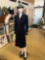 MANNEQUIN WITH FEMALE US NAVY OFFICER UNIFORM WITH HAT, WIG & SHOES (NO SHIRT OR TIE)