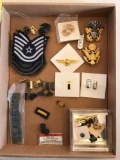 NAVAL AVIATOR WINGS, RANK INSIGNIA, OFFICER HAT CRESTS & MISC