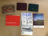 (4) NEW AIRCRAFT & ENGINE LOG BOOKS, (3) ANTIQUE AIORPLANE ASSOCIATION NEWS (1962-63), FAA RULES OF