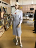 MANNEQUIN WITH FEMALE AMERICAN RED CROSS NURSES UNIFORM WITH HAT, WIG & SHOES