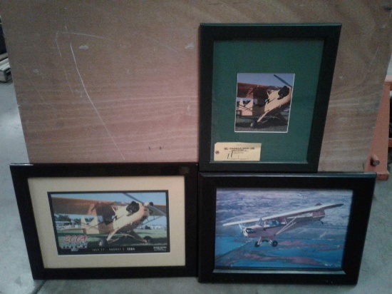 FRAMED PICTURES OF PIPER CUBS 19" X 16", 18" X 24" & 19" X 25"