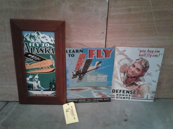 METAL AVIATION SIGNS 16" X 12" & 23" X 13"