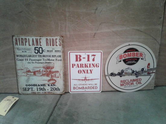 METAL AVIATION SIGNS 16" X 12", 12" X 19" & 14"