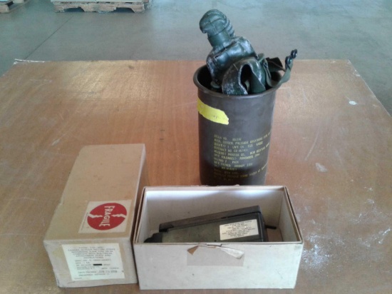 MILITARY OXYGEN MASK & MOTION PICTURE STRIKE CAMERAS