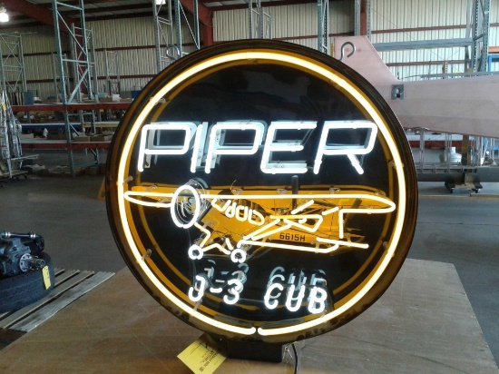 PIPER CUB NEON SIGN 26" DIAMETER