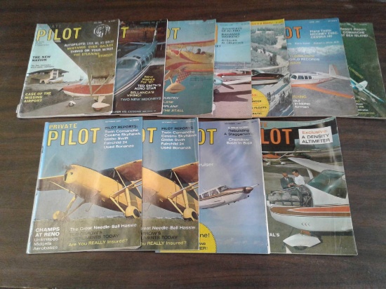 (10) 1966 & 1967 PRIVATE PILOT MAGAZINES