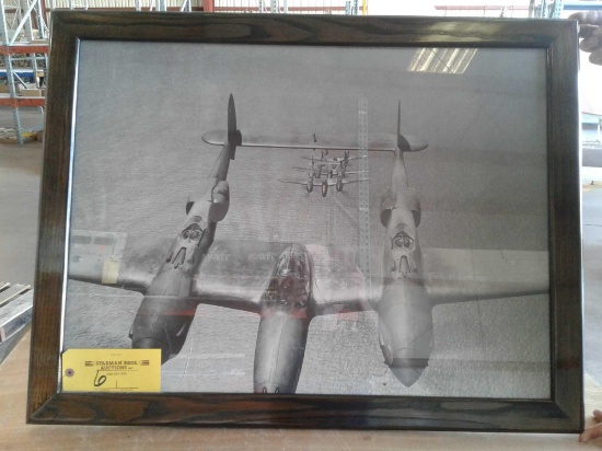 P-38 FRAMED PICTURE 28" X 36"
