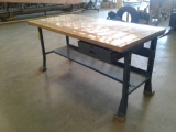 WOOD TOP METAL SHOP BENCH 36