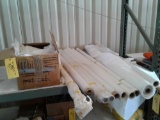 (12) PARTIAL ROLLS OF FABRIC & 1 BOX OF REMENENTS