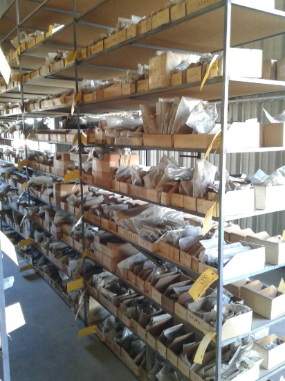 SHELVES OF NEW, SERVICABLE & REPAIRABLE HILLER RINGS ASSYS, DRIVE COUPLINGS, SPECIALTY HARDWARE,