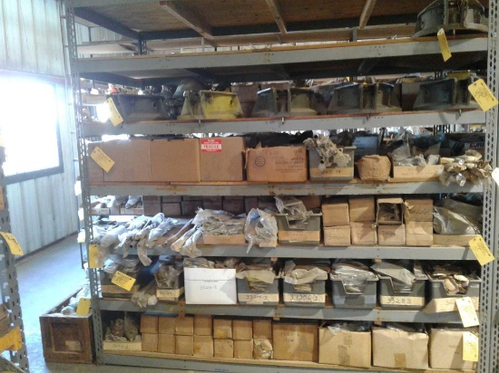 SHELVES OF NEW, SERVICABLE & REPAIRABLE HILLER TRANS. MOUNTS, COLLECTIVE STICKS, MOUNTS, COLLECTIVE
