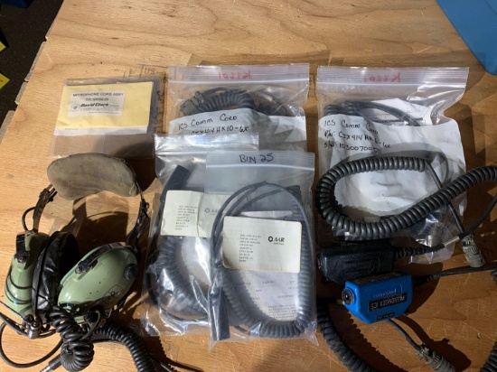 (LOT) DAVID CLARK HEADSET & DROP CORDS
