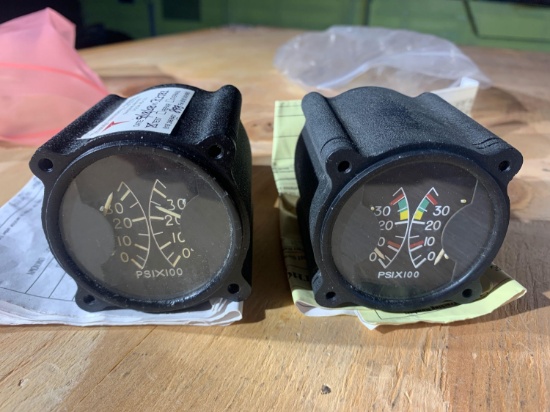 JAEGER HYDRAULIC PRESS INDICATOR 1-1235-02 (1-OVERHAULED, 1-INSPECTED)