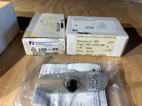 GPS, VHF, & NAV ANTENNAS (1) S67-1575-109, (1) CI105-25, (1) DMNI50-6-2 (NEW)