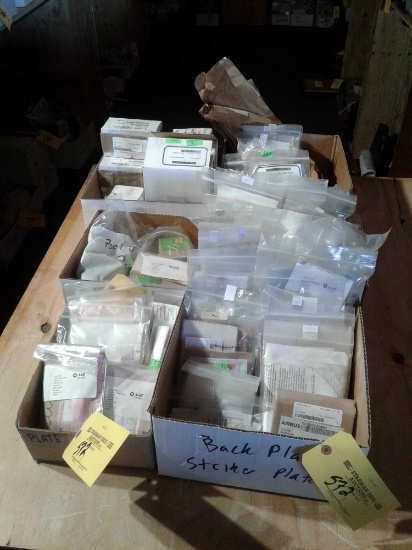 BOXES OF NEW BACK PLATES & EXPENDABLE INVENTORY