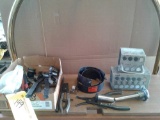 SPARK PLUG CADDIES, RING COMPRESSORS, HOLE SAWS & MISC TOOLS